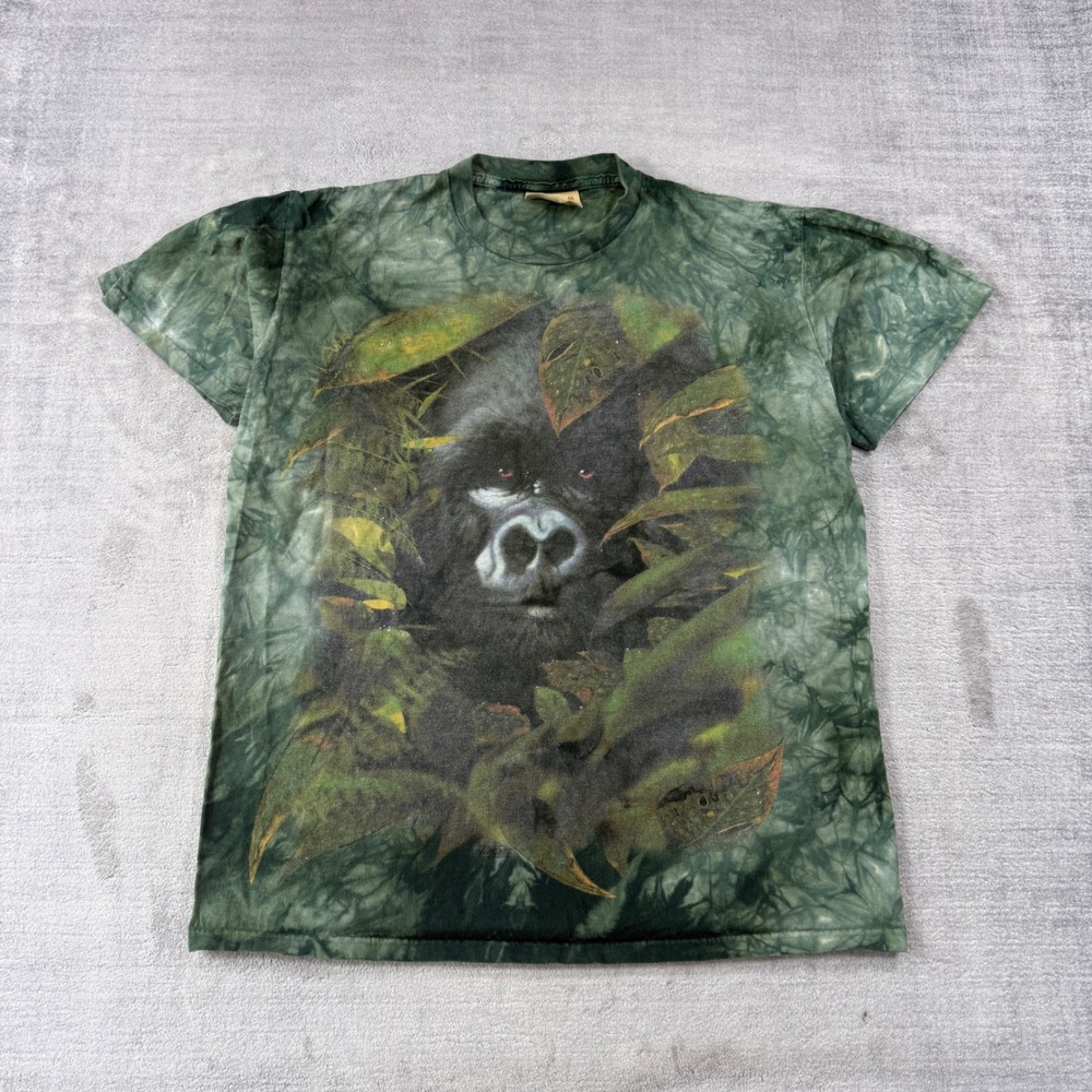 The Mountain Shirt Mens Medium Green Vintage Y2K Gorilla Jungle Nature